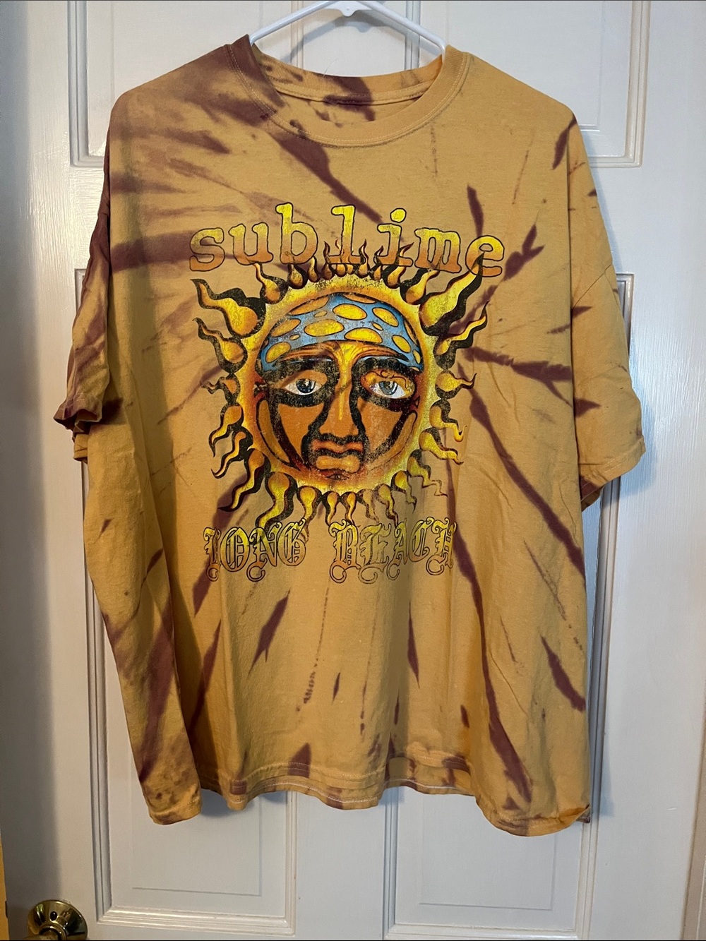 Sublime Long Beach Sun Tie-Dye Long Sleeve Tee - Yellow/Brown